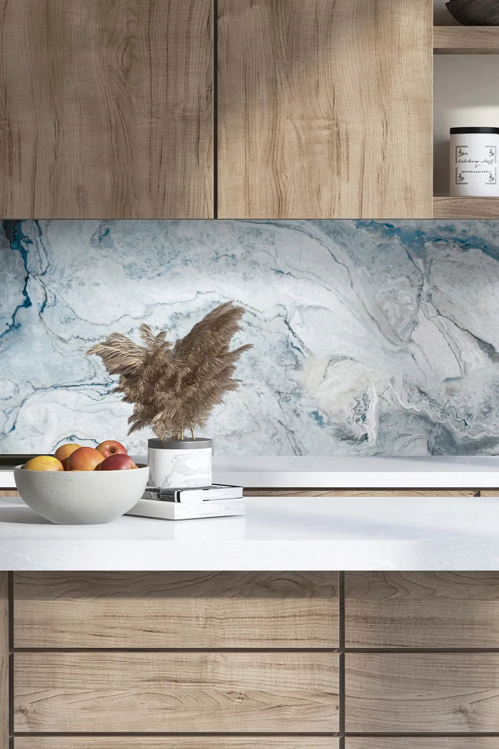 Mur de cuisine après rénovation avec une crédence ID Panneaux