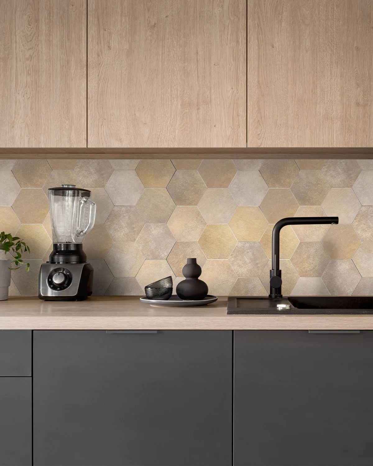 Crédence de cuisine "Travertin Beige", résistante à la chaleur et facile d'entretien, signé ID Panneaux