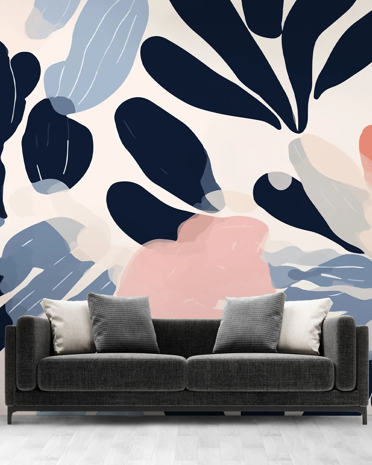 Papier peint mural décoratif "Fleurs Abstraites" pour une décoration intérieure signée ID Panneaux