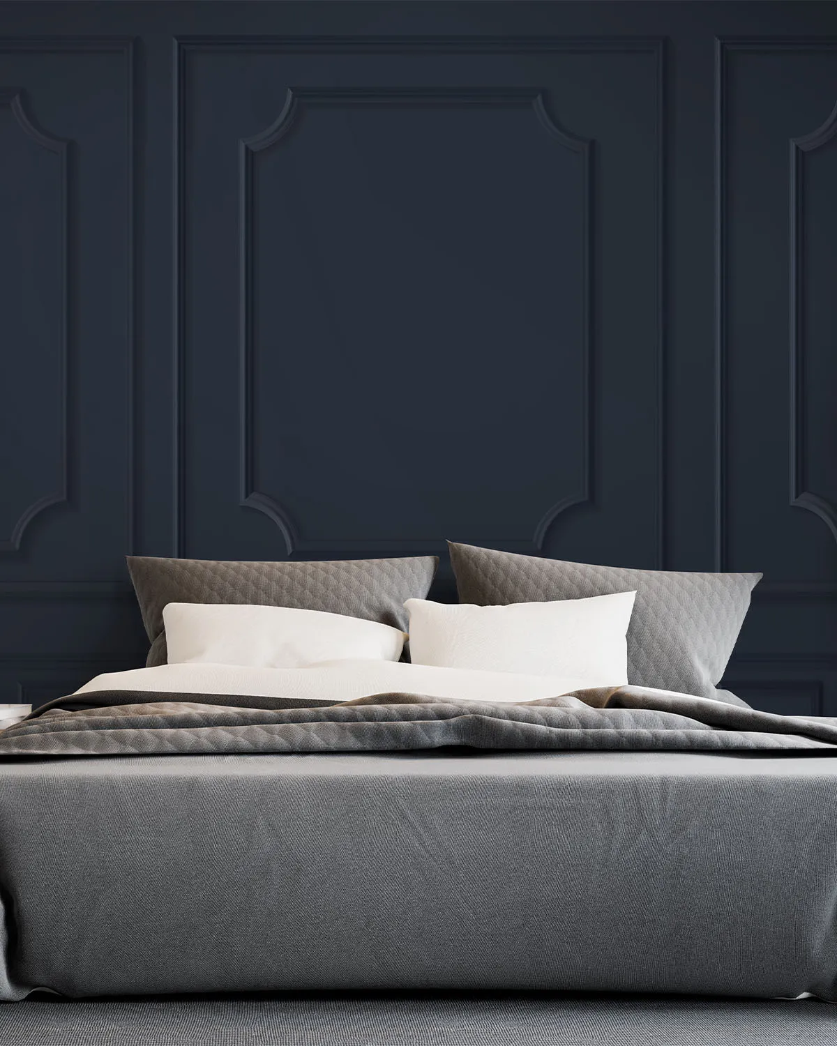 Papier peint mural décoratif "Moulure Bleu Marine" pour une décoration intérieure signée ID